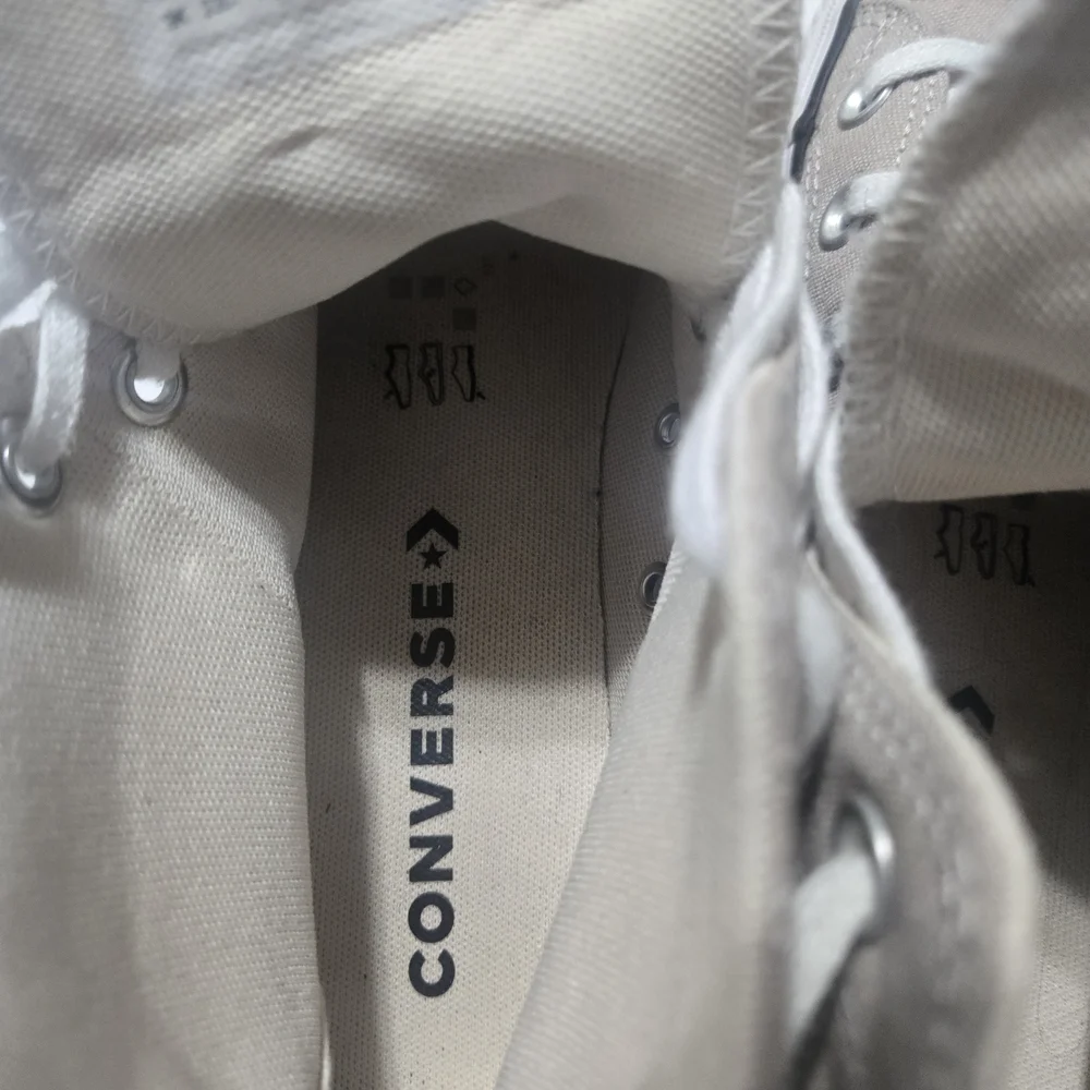 Converse Canvas High-Tops in Cream and White - Picture 8 of 8